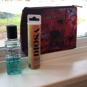 Lot of Clinique x Jonathan Cohen Makeup Bag with NARS and DIOSA
